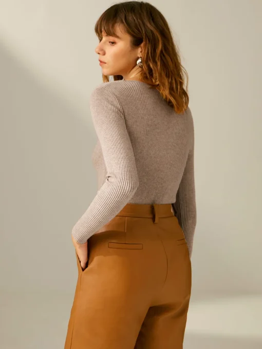 COMMENSE Sweater Tops|Sweaters & Cardigans^Clouds Ribbed Pullover Sweater LightKhaki