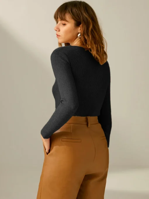 COMMENSE Sweater Tops|Sweaters & Cardigans^Clouds Ribbed Pullover Sweater LightKhaki