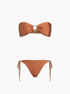 COMMENSE Swimwear|Tops^Cocoa Beans Two Piece Bikini Bathing Suit OrangeRed