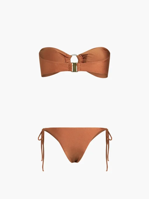 COMMENSE Swimwear|Tops^Cocoa Beans Two Piece Bikini Bathing Suit OrangeRed