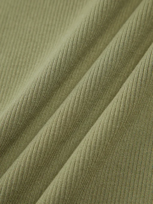 COMMENSE Casual Dresses|Work Dresses^Collared Ribbed Square Neck Short Dress Green