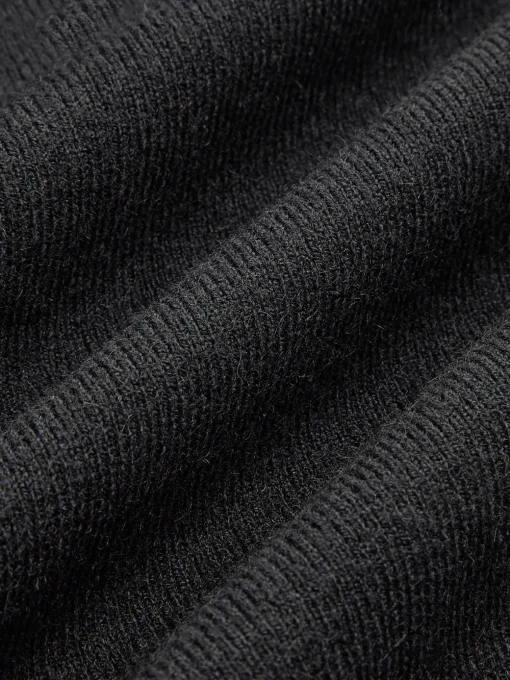 COMMENSE Sweater Tops|Sweaters & Cardigans^Color Block Panel Lapel Sweater Black