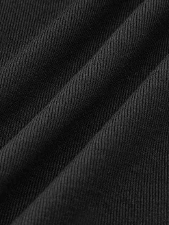 COMMENSE T-shirts|Tops^Color Block Pleated Jersey Slim Top Black
