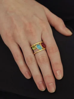 COMMENSE Rings & Bracelets|Accessories^Colorful Gemstone Stacking Ring Gold