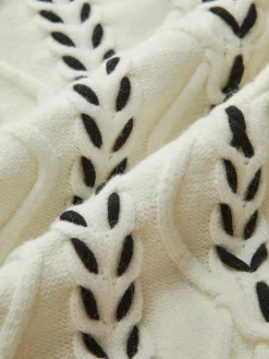 COMMENSE Sweater Tops|Sweaters & Cardigans^Contrast Binding Cinched Sweater White