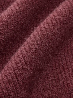 COMMENSE Knitwear|Tops^Contrast Bow Cinched Waist Sweater Burgundy