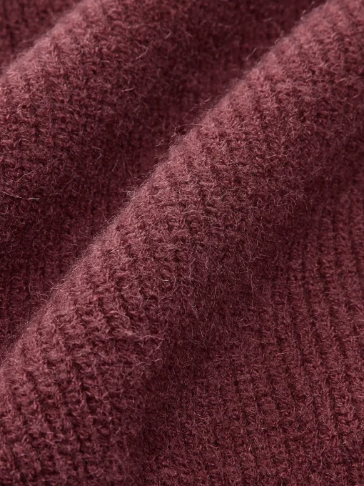 COMMENSE Knitwear|Tops^Contrast Bow Cinched Waist Sweater Burgundy