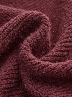 COMMENSE Knitwear|Tops^Contrast Bow Cinched Waist Sweater Burgundy