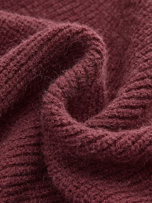 COMMENSE Knitwear|Tops^Contrast Bow Cinched Waist Sweater Burgundy