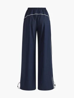 COMMENSE Pants|Bottoms^Contrast Piping Drawstring Pants Blue