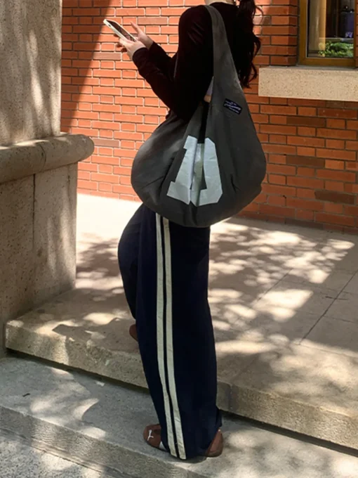 COMMENSE Pants|Bottoms^Contrast Side Trim Drawstring Pants Blue