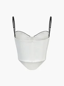 COMMENSE Corset Tops|Tank Tops & Camis^Contrast Trim Corset Cami Top White