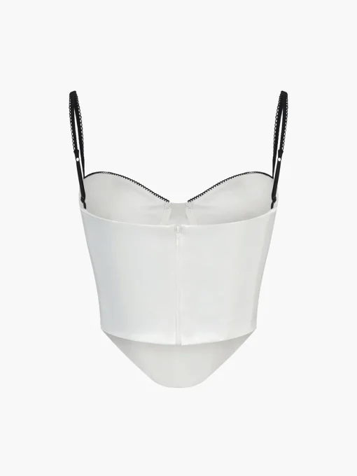 COMMENSE Corset Tops|Tank Tops & Camis^Contrast Trim Corset Cami Top White