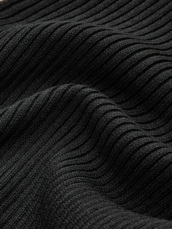 COMMENSE Sweater Tops|Sweaters & Cardigans^Contrast Trim Double-Zipper Knit Top Black