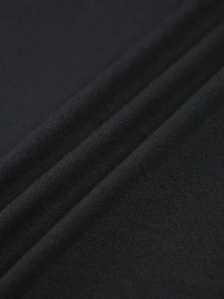 COMMENSE T-shirts|Tops^Contrast Trim Mock Neck Long Sleeve Top Black