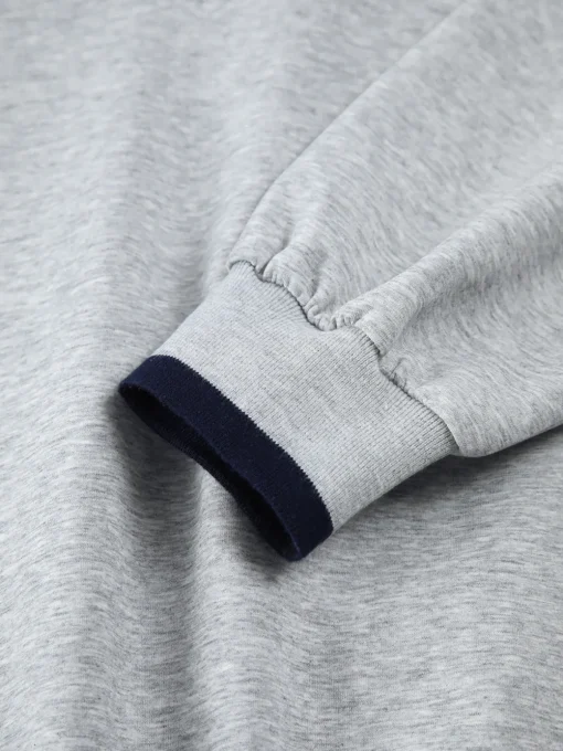 COMMENSE Sweatshirts & Hoodies|Tops^Contrast Trim Oversized Sweatshirt Grey