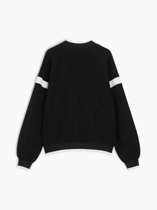 COMMENSE Sweatshirts & Hoodies|Tops^Contrast Trim Oversized Sweatshirt Grey