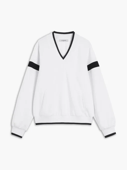 COMMENSE Sweatshirts & Hoodies|Tops^Contrast Trim Oversized Sweatshirt Grey