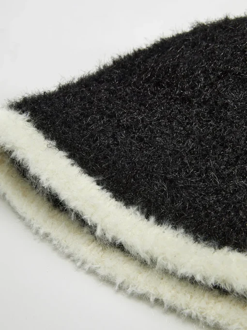 COMMENSE Hair Claws & Hats|Accessories^Contrast Trim Plush Bucket Hat Black