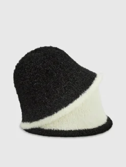 COMMENSE Hair Claws & Hats|Accessories^Contrast Trim Plush Bucket Hat Black