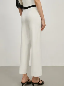 COMMENSE Pants|Knitwear^Contrast Trim Pockets Sweater Pants White