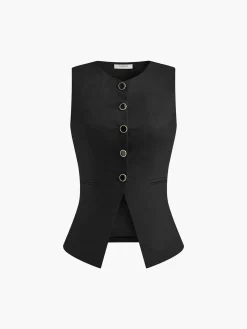COMMENSE Skirt Sets|Long Sleeve Sets^Cotton & Linen Skirt Set Black