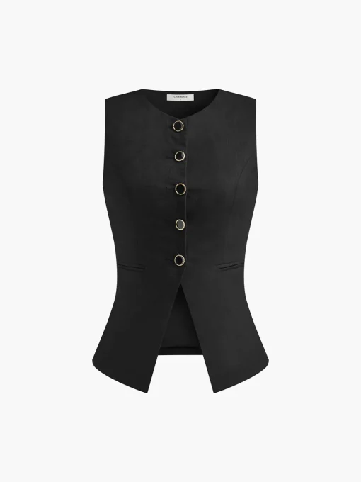 COMMENSE Skirt Sets|Long Sleeve Sets^Cotton & Linen Skirt Set Black