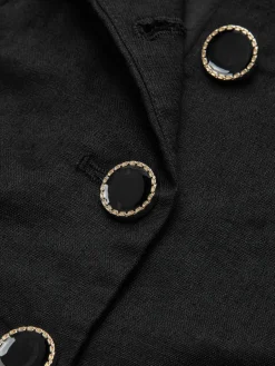 COMMENSE Skirt Sets|Long Sleeve Sets^Cotton & Linen Skirt Set Black