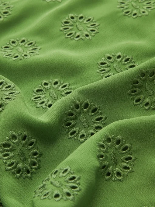 COMMENSE Work Dresses|Vacation Dresses^Cotton Blends Drawstring V-Neck Dress Green