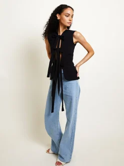 COMMENSE Tank Tops & Camis|Tops^Cotton Knotted Multi-Wear Tank Top Black