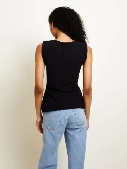 COMMENSE Tank Tops & Camis|Tops^Cotton Knotted Multi-Wear Tank Top Black