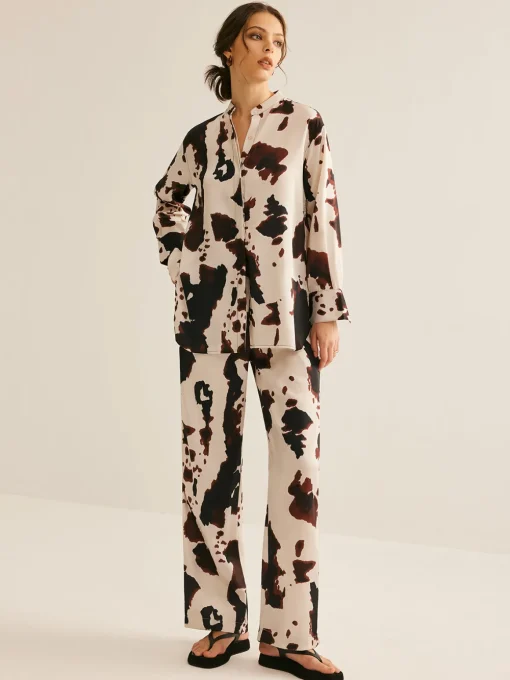 COMMENSE Blouses & Shirts|Matching Sets^Cow Printed Loose Shirt Multicolor