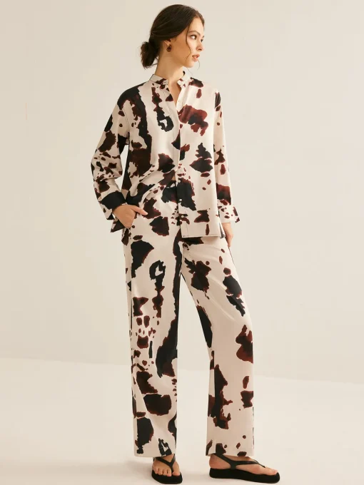 COMMENSE Blouses & Shirts|Matching Sets^Cow Printed Loose Shirt Multicolor