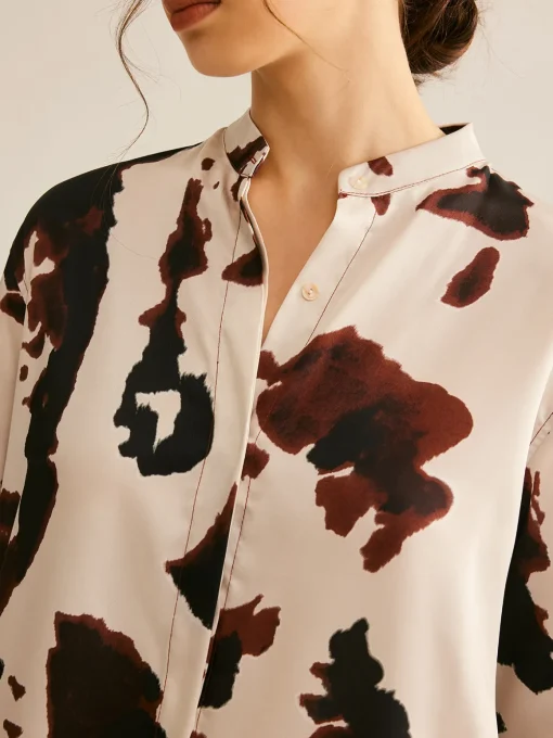 COMMENSE Blouses & Shirts|Matching Sets^Cow Printed Loose Shirt Multicolor
