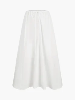 COMMENSE Skirts|Matching Sets^Cowgirl Aesthetics Zippered Maxi Skirt White
