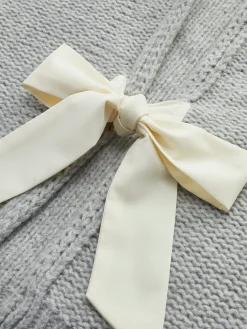 COMMENSE Sweater Tops|Sweaters & Cardigans^Crew Neck Bow Knit Top Grey