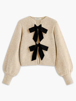 COMMENSE Sweater Tops|Sweaters & Cardigans^Crew Neck Bow Knit Top Grey