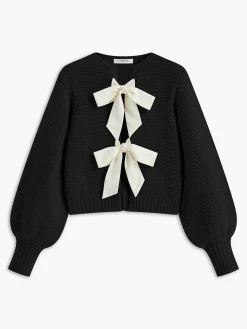 COMMENSE Sweater Tops|Sweaters & Cardigans^Crew Neck Bow Knit Top Grey