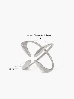 COMMENSE Rings & Bracelets|Accessories^Criss Cross Four-Leaf Open Ring Silver