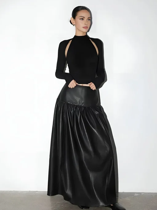 COMMENSE Crop Tops|T-shirts^Crop Cutout T-Shirt Black