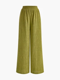 COMMENSE Pants Sets|Matching Sets^Cross Halter Plisse Pants Set Green