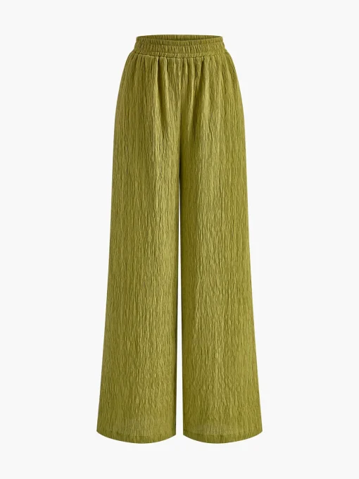 COMMENSE Pants Sets|Matching Sets^Cross Halter Plisse Pants Set Green