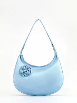 COMMENSE Bags|Accessories^3D Flower Zipper Crescent Bag LightBlue