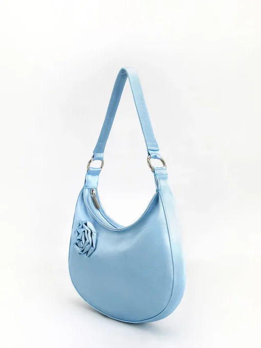 COMMENSE Bags|Accessories^3D Flower Zipper Crescent Bag LightBlue