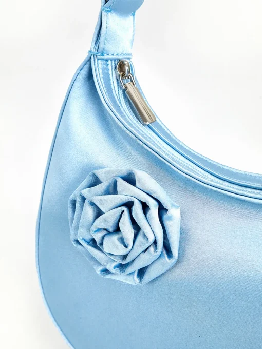 COMMENSE Bags|Accessories^3D Flower Zipper Crescent Bag LightBlue