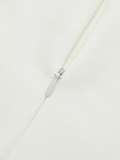COMMENSE Dresses^3D Flower Zipper Strappy Short Dress White