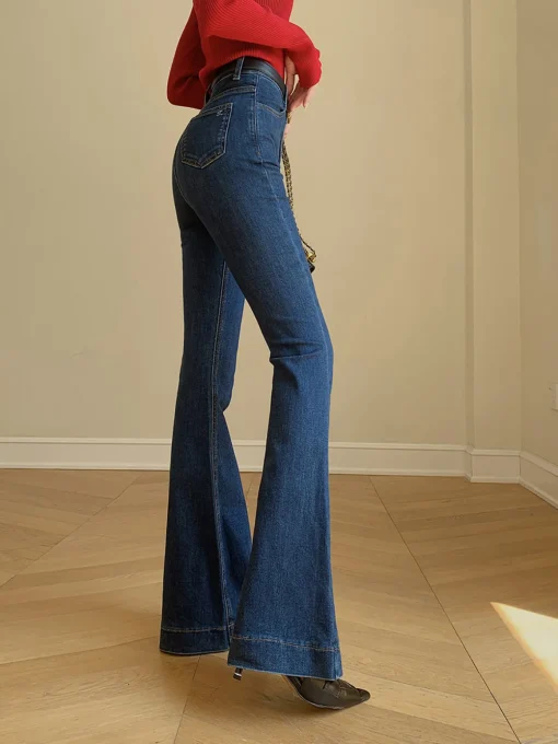 COMMENSE Jeans|Pants^Denim Slim Bootcut Jeans Without Belt Navy