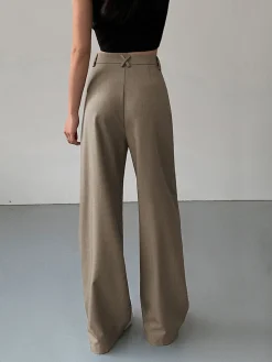 COMMENSE Wide Leg|Pants^Divine Pleat Wide Leg Dress Pants Khaki