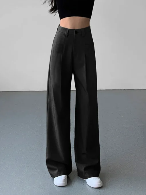 COMMENSE Wide Leg|Pants^Divine Pleat Wide Leg Dress Pants Khaki