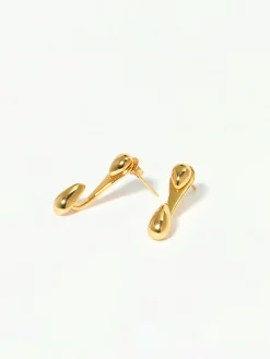 COMMENSE Earrings|Accessories^Double Water Drop Stud Earrings Golden